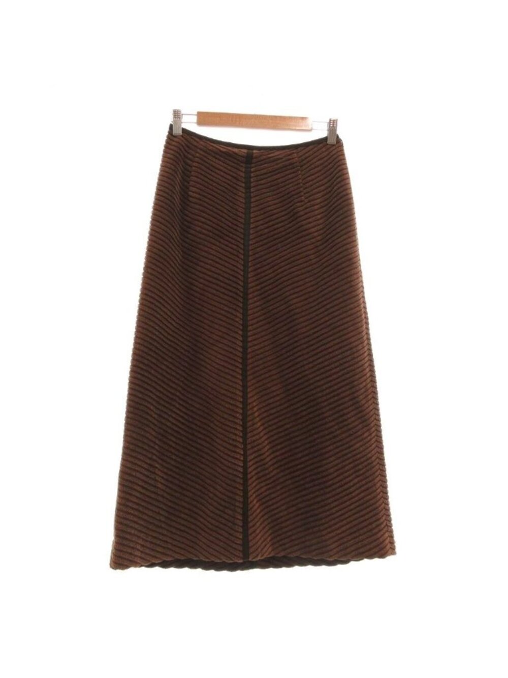 Balenciaga Flared Skirt Long Length Corduroy Brown MG